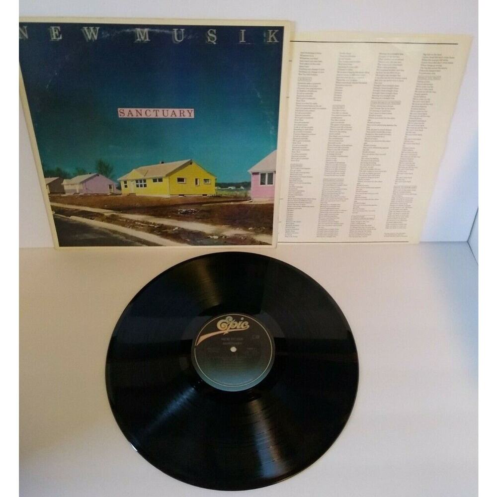 New Musik Sanctuary Vinyl LP Record Synth-Pop New Wave NM Straight Lines Promo